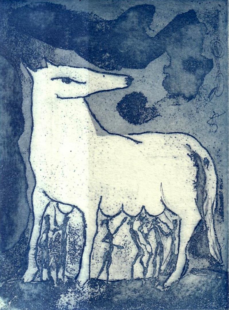 Loba Blanca / White wolf 18x13 cm.  2006