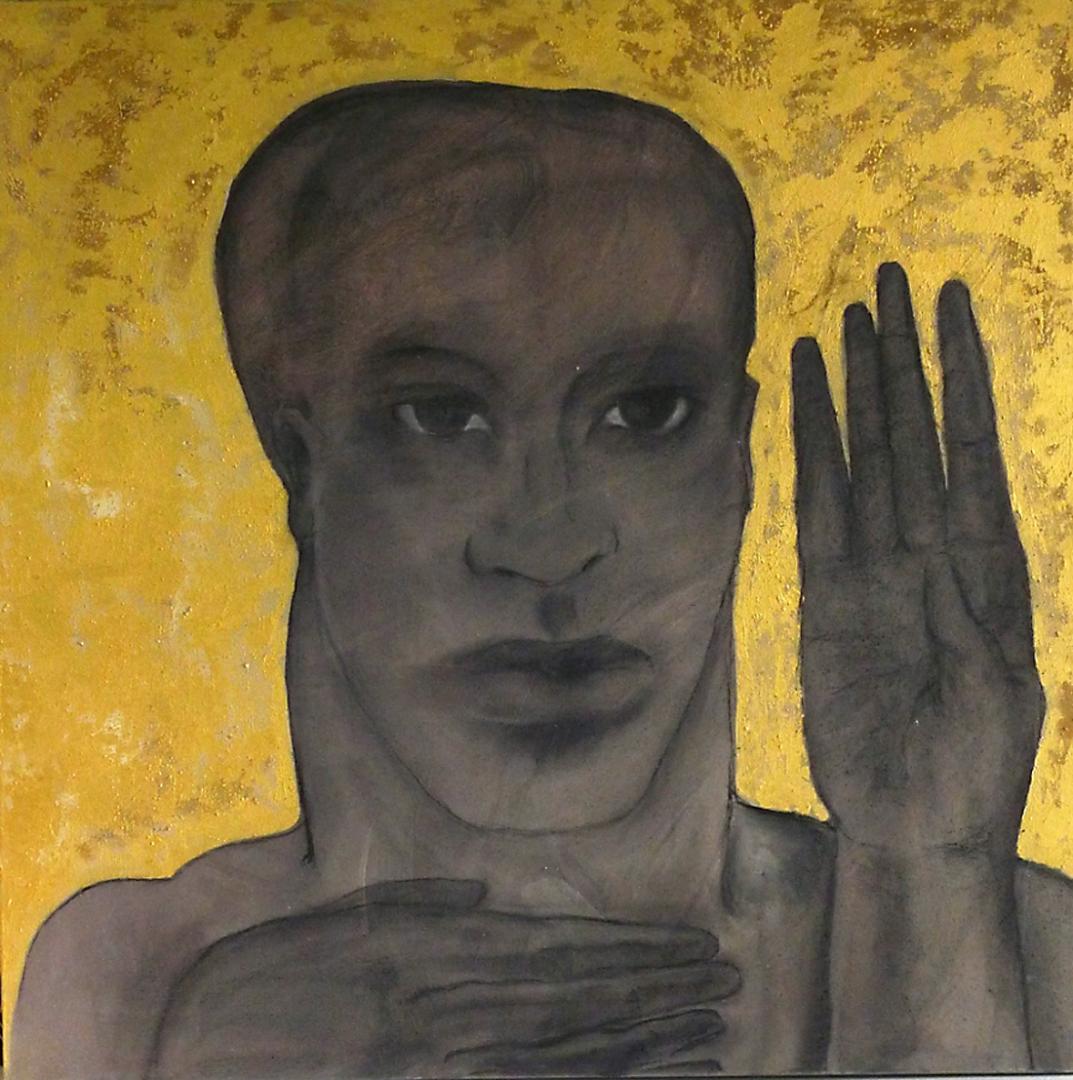 Hombre Dorado / Golden Man 100x100 cm.   2010